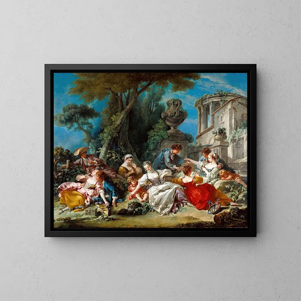 Łowcy ptaków - François Boucher — oprawiony obraz na ścianie