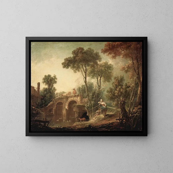 Le Pont - François Boucher — oprawiony obraz na ścianie