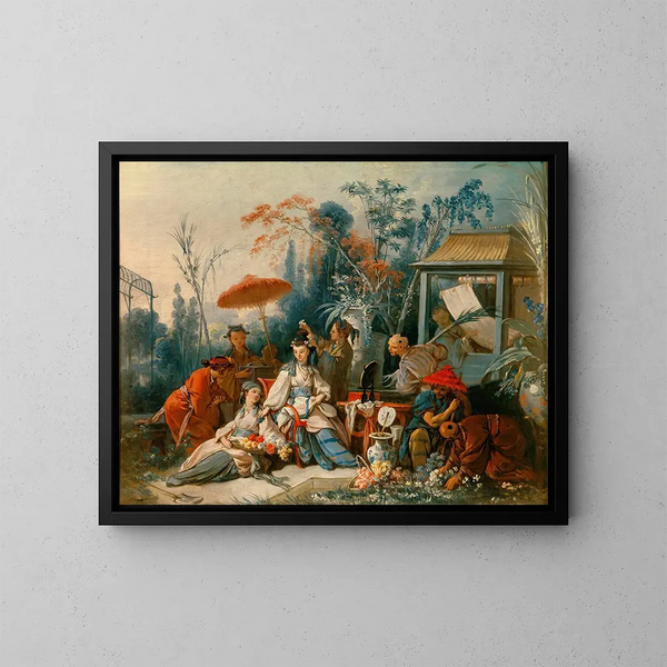 Le jardin chinois - François Boucher — oprawiony obraz na ścianie
