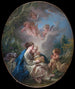 Matka Boska z Dzieciątkiem z młodym świętym Janem Chrzcicielem i aniołami - François Boucher — widok dzieła