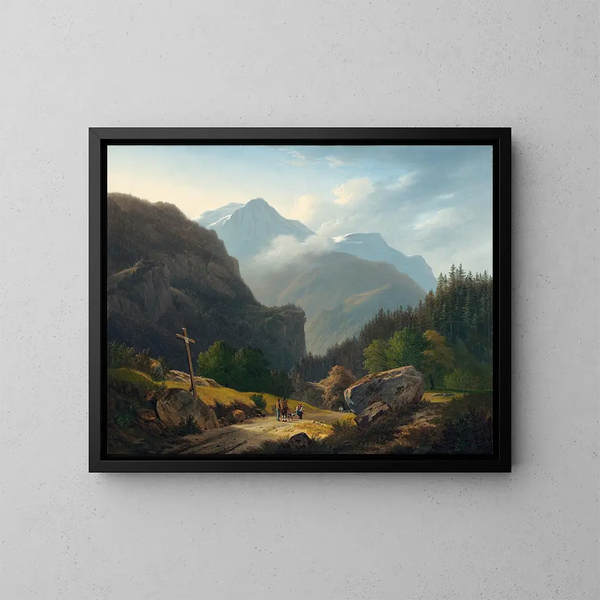 Figures avec des montagnes - François Diday — oprawiony obraz na ścianie