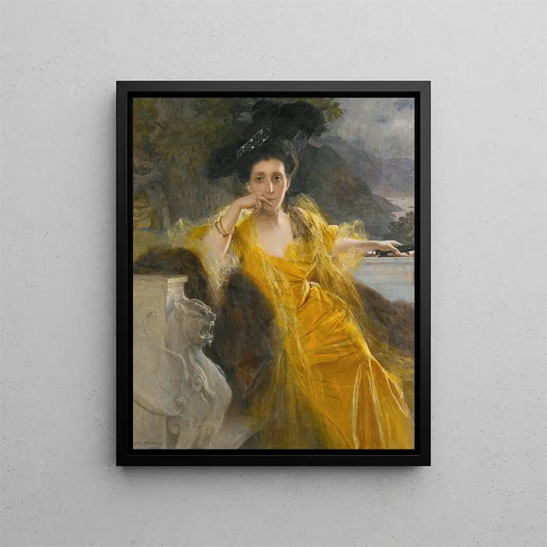Mme Marie-Louise Fould Née Heine - François Flameng — oprawiony obraz na ścianie