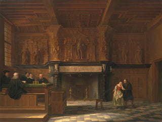 La salle d'audience du Burg t Vrije à Bruges - François Joseph Corneille Haselaer — widok dzieła