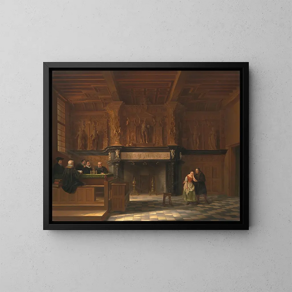La salle d'audience du Burg t Vrije à Bruges - François Joseph Corneille Haselaer — oprawiony obraz na ścianie