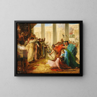 Ptolemeusza Filopatora uderzonego śmiercią, gdy profanował świątynię Jerozolimy - François Joseph Heim — oprawiony obraz na ścianie