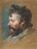 głowy brodatego mężczyzny w profilu w lewo - François Lemoyne — widok dzieła