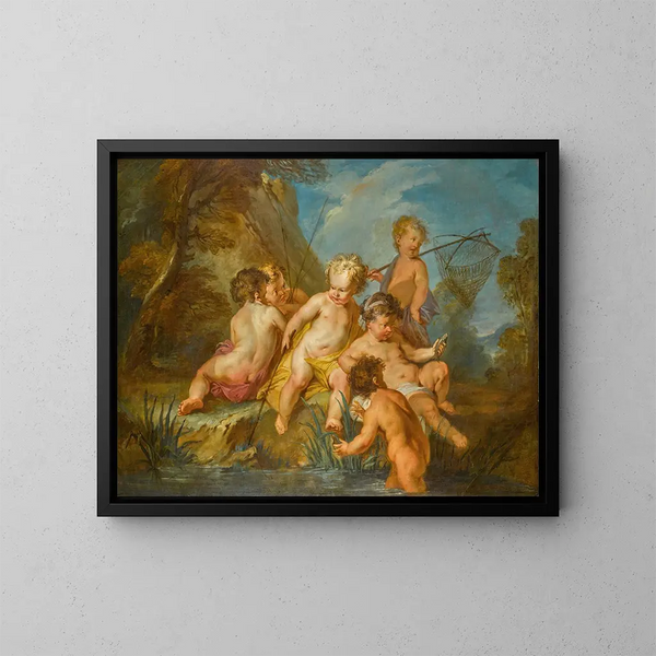 Les Amours des pêcheurs - François Lemoyne — oprawiony obraz na ścianie