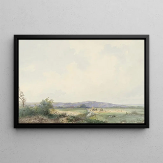 Frans Arnold Breuhaus de Groot - Landschap met weiden bij de duinen.webp