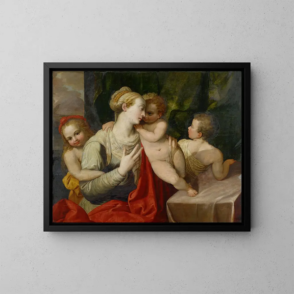 Charité - Frans Floris — oprawiony obraz na ścianie