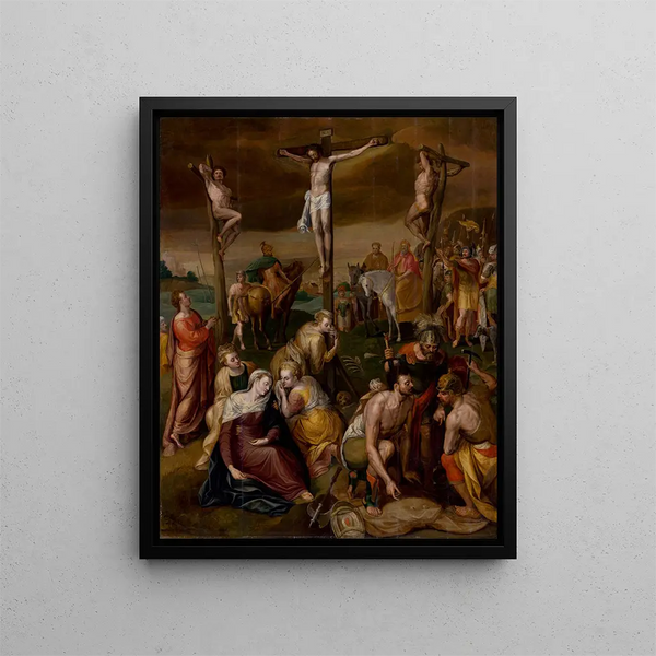 Ukrzyżowania - Frans Floris — oprawiony obraz na ścianie