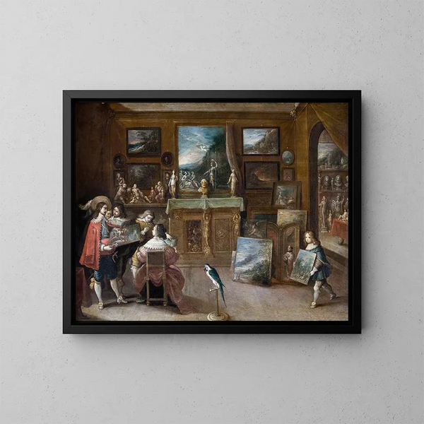 Wizyta u handlarza dzieł sztuki - Frans Francken Młodszy — oprawiony obraz na ścianie