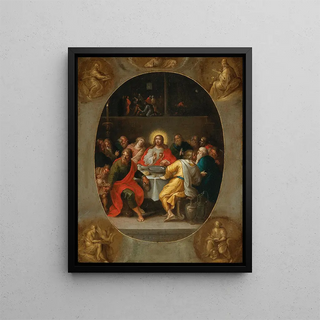 Frans Francken the Younger - The Last Supper in a painted oval Godfather and the Four Evangelists.webp