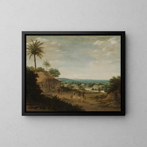 wioski brazylijskiej - Frans Post — oprawiony obraz na ścianie