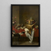 Kosz z dziczyzną i wazonem z kwiatami na stole - Frans Snyders — oprawiony obraz na ścianie