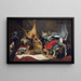 Martwa natura z martwą zwierzyną, małpą, papugą i psem - Frans Snyders — oprawiony obraz na ścianie