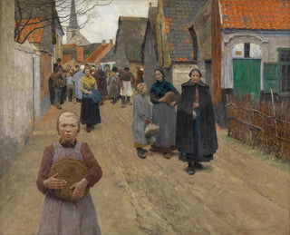 Frans Van Leemputten - The Distribution of Bread in the Village.webp