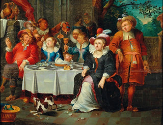Frans Xaver Hendrick Verbeeck - An Elegant Company Dining.webp