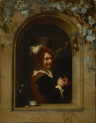 Frans van Mieris the Elder - Man with Pipe at the Window.webp