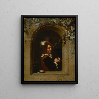 Frans van Mieris the Elder - Man with Pipe at the Window.webp