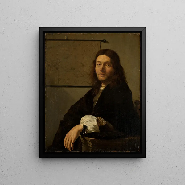 Portret młodego mężczyzny - Frans van Mieris starszy — oprawiony obraz na ścianie