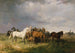 Konie na Puszcie - Franz Adam — widok dzieła
