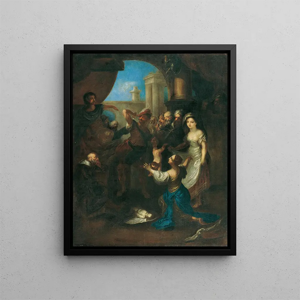 Le jugement de Salomon - Franz Anton Maulbertsch — oprawiony obraz na ścianie