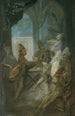 Scena teatralna, dzieci bawiące się w żołnierzy - Franz Anton Maulbertsch — widok dzieła