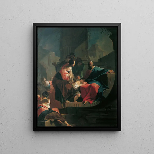 Le Christ bénit les enfants - Franz Anton Palko — oprawiony obraz na ścianie