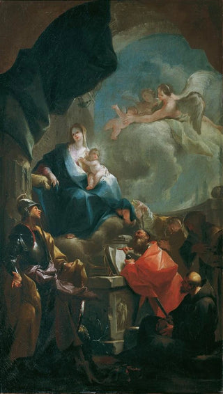 Franz Anton Palko - Thronende Madonna mit Kind von Heiligen verehrt.webp