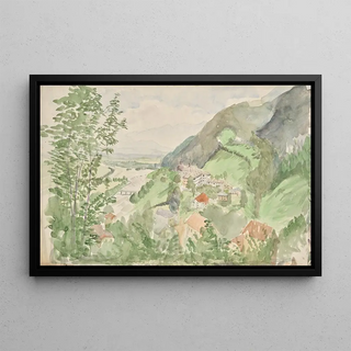 Franz Barwig the Elder - Flusslandschaft im Gebirge mit Burg.webp