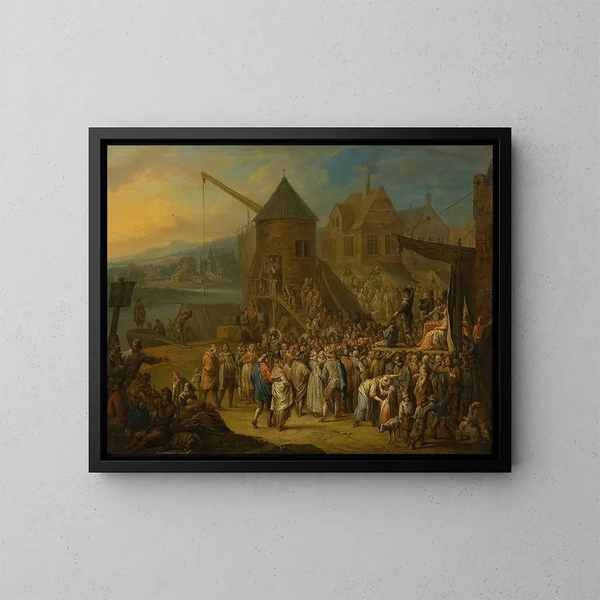 Foire annuelle - Franz Christoph Janneck — oprawiony obraz na ścianie