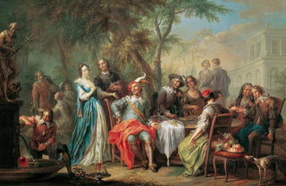 Franz Christoph Janneck - Unterhaltung im Freien mit Wein und Gesang.webp