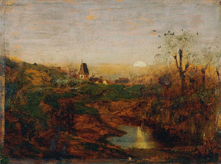 Franz Hoffmann von Fallersleben - Abenddmmerung in Moorlandschaft.webp