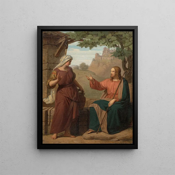 Le Christ et la Samaritaine au puits - Franz Ittenbach — oprawiony obraz na ścianie