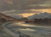 Wieczorna atmosfera Salzburga z brzegu Salzach w pobliżu Bergheim - Franz Kulstrunk — widok dzieła