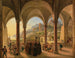 Widok Amalfi z portyku katedry - Franz Ludwig Catel — widok dzieła