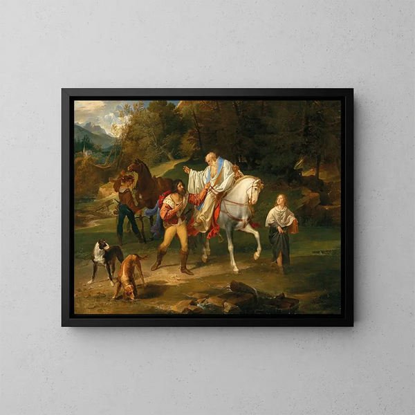 Rodolphe de Habsbourg i kapłana - Franz Ludwig Catel — oprawiony obraz na ścianie