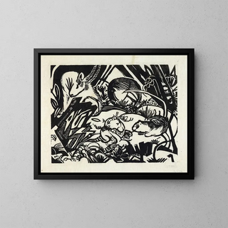 Legenda zwierząt - Franz Marc — oprawiony obraz na ścianie