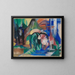Trzy konie nad leśnym brzegiem wody - Franz Marc — oprawiony obraz na ścianie