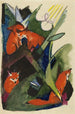 Cztery lisy - Franz Marc — widok dzieła