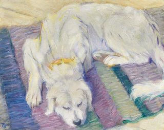 Leżący pies, portret psa - Franz Marc — widok dzieła