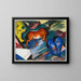 Czerwony i niebieski koń - Franz Marc — oprawiony obraz na ścianie
