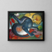 dwóch niebiesko-żółtych kotów - Franz Marc — oprawiony obraz na ścianie