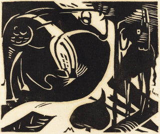 dwóch mitycznych zwierząt - Franz Marc — widok dzieła