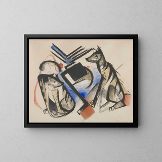 Dwa wilki - Franz Marc — oprawiony obraz na ścianie