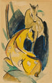 dwóch żółtych zwierząt - Franz Marc — widok dzieła