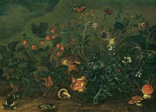 Franz Michael Siegmund von Purgau the elder - Rasenstck mit Erdbeeren und Grille.webp