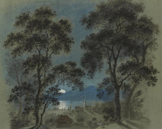 Wschód księżyca nad jeziorem Thun - Franz Niklaus König — widok dzieła