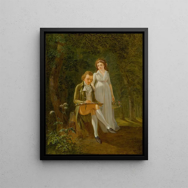 Portret Jeana Frédérica Dostervalda 1773-1850 i jego żony Rose-Marie Alexandrine Divernois - Franz Niklaus König — oprawiony obraz na ścianie
