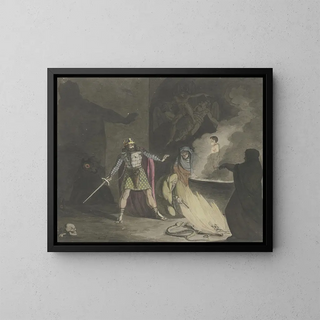 Franz Pforr - Die drei Hexen beschwren vor Macbeth ein blutiges Kind herauf.webp